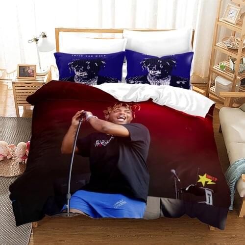 Juice Wrld Bedding Set Single Twin Full Queen King Size Stars Juice Wrld Bed Set Childrens Kid Bedroom Duvetcover Sets 3D 016