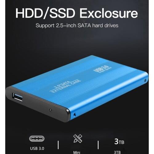 VKTECH 2.5inch Hard Disk Enclosure 5Gbps USB 3.0 SATA HDD Enclosure Support 3TB Aluminum Alloy SSD Mobile Case for Laptop PC