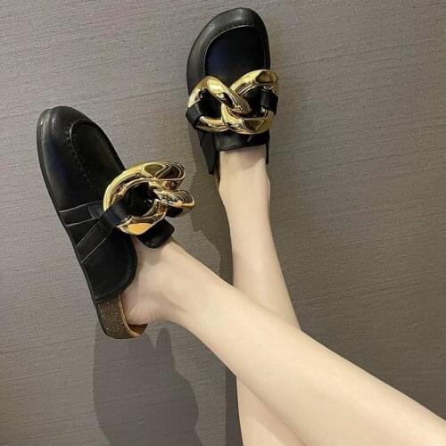 Cover Toe Low House Slippers Platform Shoes Rivet Slides Slipers Women Female TGHDOF 2021 PU Metal Decoration Rubber