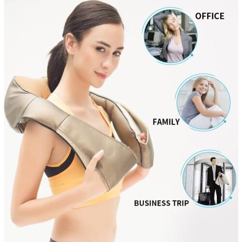 220V/12V kneading massage shawl, waist back cervical spine car home dual-purpose heating massager