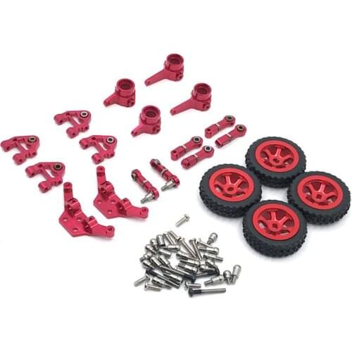 Metal Full Set Upgrade For Wltoys 1/28 P929 P939 K979 K989 K999 k969 RC Car Parts Upper swing arm Rear steering cup Shock mount
