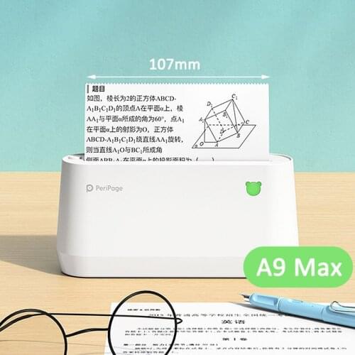 PeriPage A9 A9s MAX Mini Portable Photo Printer Wireless Bluetooth Thermal Shipping Label Printer Support 107/77/57mm Paper