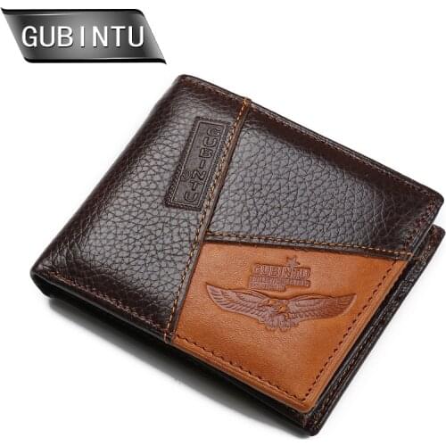 GUBINTU Multifunction Wallets 100% Genuine Leather Wallet Fashion Men Brand Designer Credit Card Holder With Coin Pocket Purse