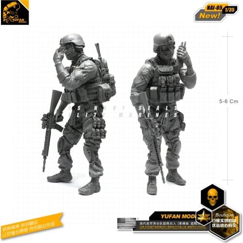 Yufan Model 1/35 Accessories Model Kits Modern American Commando Resin Soldier Model Figure Unmounted Nai-05