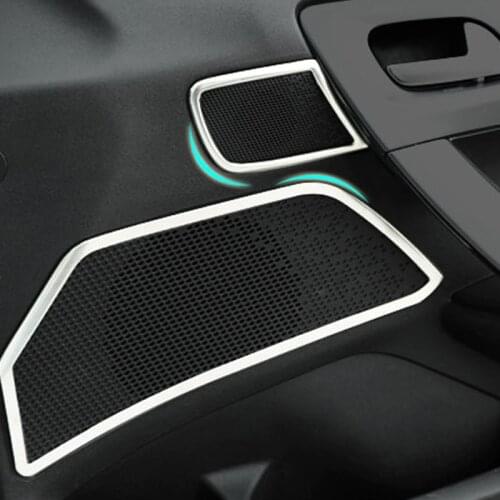 My Good Car Stainless Steel Car Door Speaker Cover Garnish Sticker Decoration Frame Trim For Peugeot 2008 Car accessories