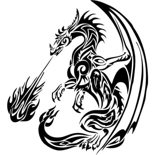 LLY-0252 Personality Car Sticker Dragon Flame Waterproof Decals PVC New Design Fashion Cool Style Self-adhesive Cars Stickers