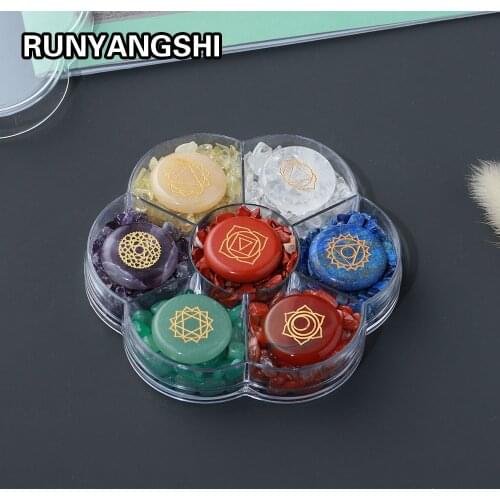 Natural crystal stone seven chakras healing stone energy gem Choker Reiki 7 Chakra Pendant Necklace no hole