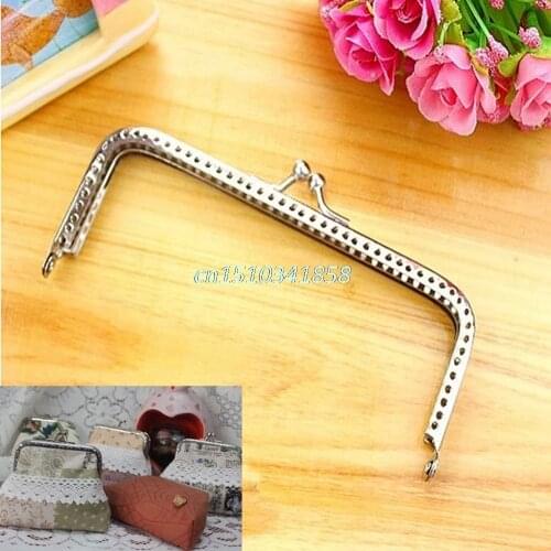 New Silver Handle Sewing Purse Handbag Coins Bags Metal Kiss Clasp Frame Findings 15cm #Y51