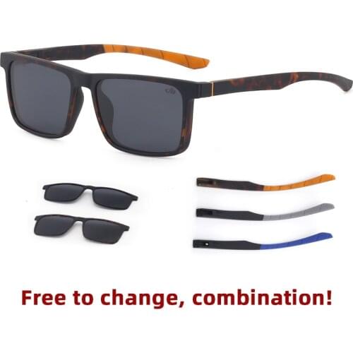 NEW STANDING 2 In 1 Magnet Polarized Clip Glasses Frame Men Optical Myopia Clip Glasses For Men Eyeglasses Frame TR90
