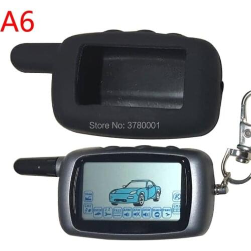 Russian version Twage A6 LCD Remote control keychain + Silicone Key Case Cover for starline A6 remote two way car alarm system