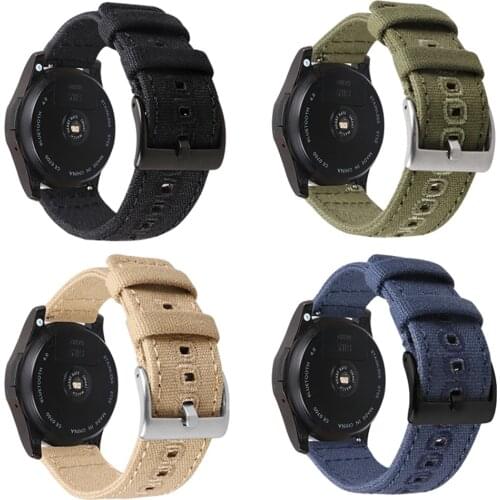 18mm 20mm 22mm Nylon Canvas Watchband Quick Release Bracelet Strap for Samsung Galaxy Watch 3 S2 Huawei gt 2 Huami Amazfit Band