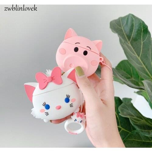 Cute Cartoon Pig Bow Cat Wireless Bluetooth Headset Cases For Apple Airpods 1/2 Soft Silicone Protective Sleeve Cover