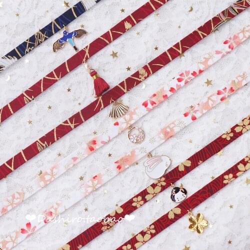 Japanese zephyr retro crane cherry tassel choker dark red personality neck band neck collar chain jewelry accessory gift