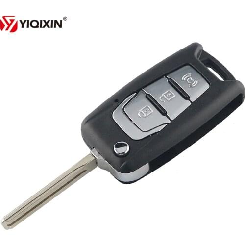 YIQIXIN 3 Buttons Flip Folding Remote Car Key Shell Case Fob Ssangyong Korando New Actyon C200 2016 2017 New Style