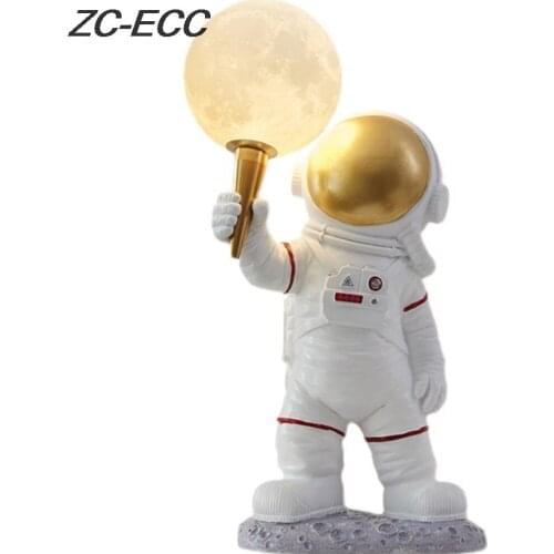 ZC-ECC Nordic astronaut ornaments moon planet bedroom cartoon childrens room bedside table lamp decorative lamp Free Shipping