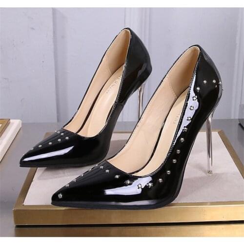 Women High Heels Brand Female Pumps Two Piece Colorful Metal Decoration Fashion Women Shoes Pointed Toe Casual Shoes 2020 Plus44