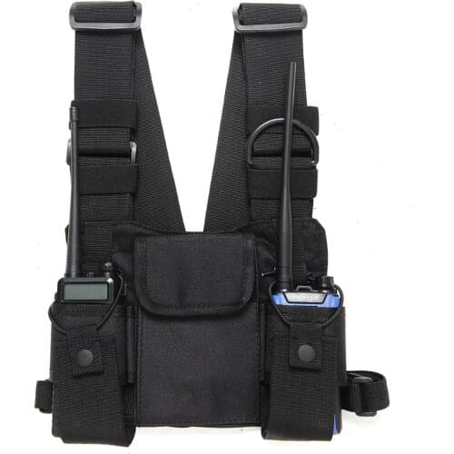 For Walkie Talkie Hunting Vest Tactical Vest Highly Visible Reflective Radio Harness Chest Rig Front Pack Pouch Holster Vest Bag
