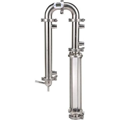 1.5" OD50.5mm Glass Reflux tower, Distiller , Column for distillation, Sanitary Steel 304
