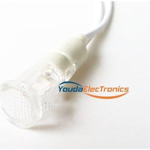 120V Round Transparent Neon Panel Indicator Light Lamp 10mm with cable HIFI DIY