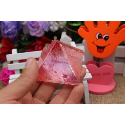 122 grams of quartz crystal healing pink angel pyramid A886