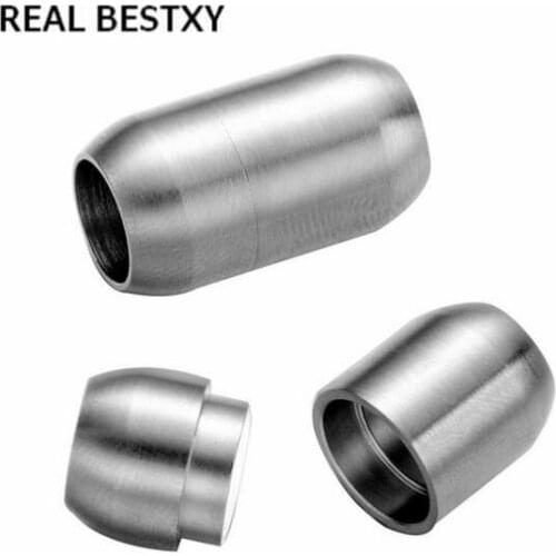 20pcs/lot custom logo hole:6/8mm Strong Round Tube Magnetic Clasps End Caps Bracelet Connectors Leather Cord DIY Jewelry Making