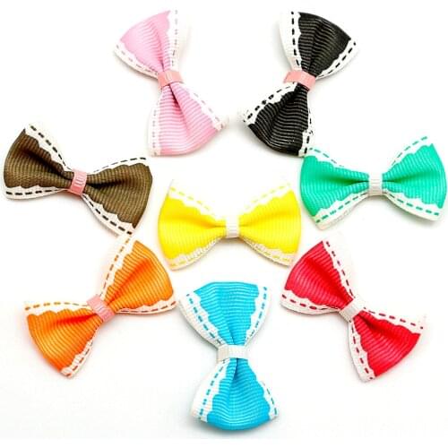 25Pcs/lot Multi Color 4x2.5cm Satin Ribbon Bow Girl Fashion Dress Bow Wedding Party Gift Packing Bow DIY Craft Accessories