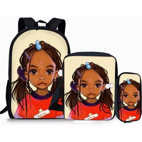 African American Toddler School Message Bag Cute Black Afro Girl Magic Book Backpack Kids Bagpack Shoulder Book Bags Satchel