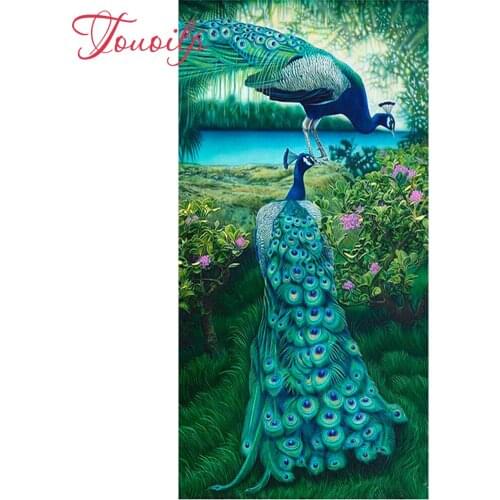 Diamond Mosaic DIY diamond Painting crystal two peacock 3D Cross Stitch Decorative diamond embroidery square Rhinestone painting