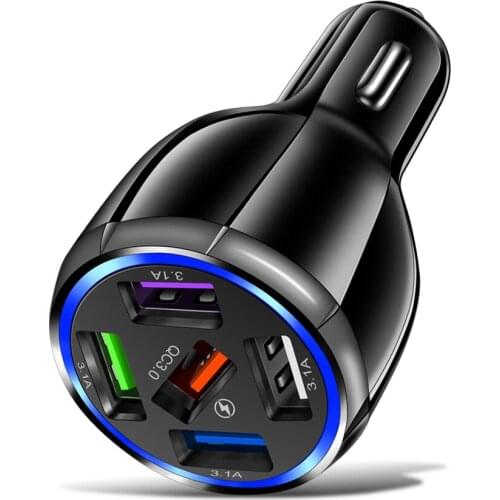5 USB Car charger Fast Charger for iphone 12 xiaomi redmi Huawei Samsung Quick charge 3.0 Charger portable usb chargers adapter