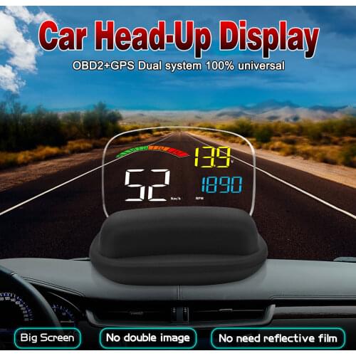 Clock GPS Driving Head Up Display Windshield Hud Display Car OBD Speedometer RPM Windshield Speed Projector Temperature Alarm
