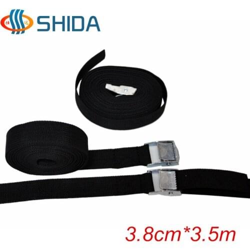 Free Shipping 1pcs 3.8cm*3.5m 500kg Metal Cam Buckle Ratchet Tie Down Luggage Load Strap Cargo Lashing PP Webbing Binding Belt