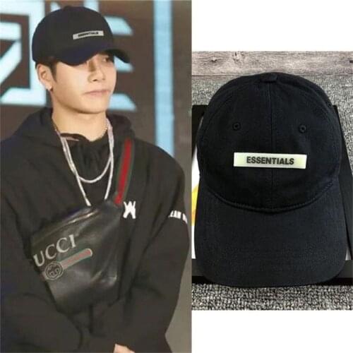 KPOP GOT7 Jackson Black White Pink Adjustable Letter Tide Brand Cap INS Cotton Essentials Baseball Cap Couple Hat G68