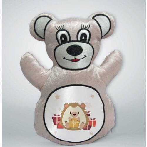 BK Gift Cute Hedgehog Design Cream Teddy Bear Yastık-5