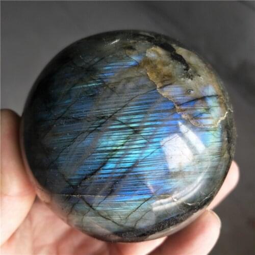 Bigger natural labradorite sphere crystal healing specimen mineral color moonlight stone ball for collection