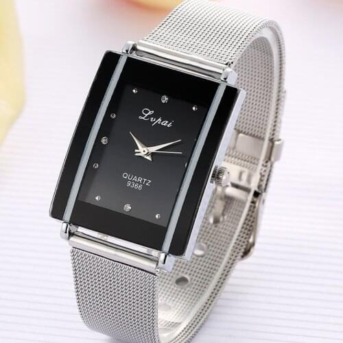 LVPAI Brand Luxury Silver Square Alloy WristWatches Quartz Relogio Feminino Clocks Ladies Dress Gift Reloj Mujer Women Watches