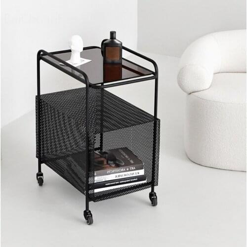 Designer Acrylic Functional Coffee Tables Nordic Home Furniture Iron Side Table Bedside Table Movable Modern Art Corner Table