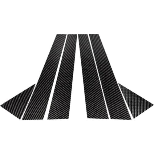 For Audi A3 A4 A6 Q5 Car Exterior Window B-pillar Molding Carbon Fiber Cover Decor