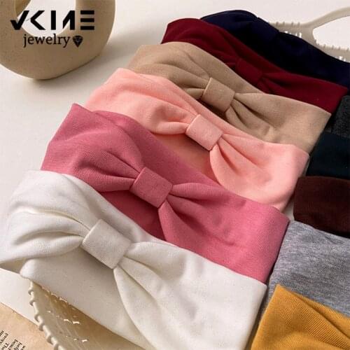 VKME Hairband Korean Cotton elasticity cross Fashion headband wide side sports headwear high qualityHair Accessories
