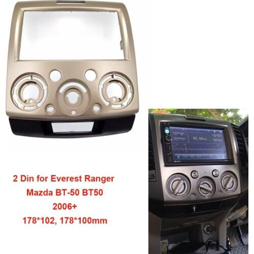 Fit For Ford Everest Ranger Mazda BT-50 BT50 2 Din DVD Radio Fascia Stereo Frame Panel Dash Mount Installation Trim Kit Bezel