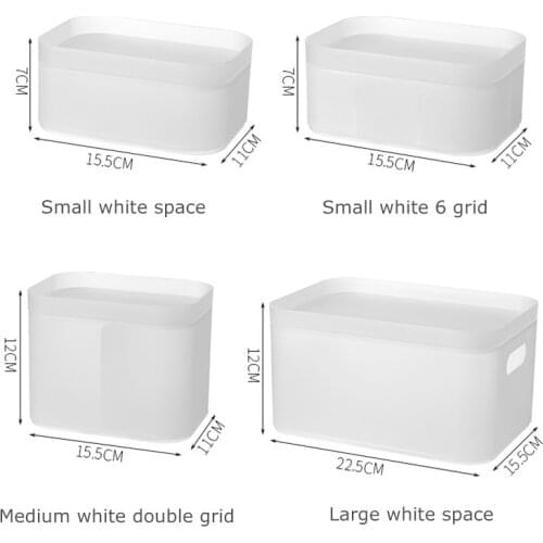 1pcs Home makeup box matte clear plastic compartment desk table artifact storage box Storage Box Container cosmetic organizer