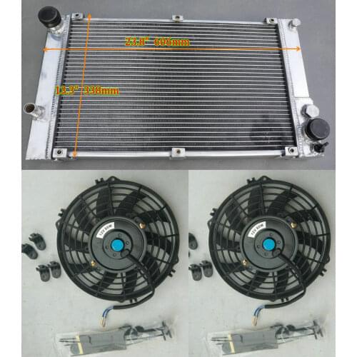ALLOY Aluminum Radiator + Fans For 1983-1989 Porsche 924S 944 S 2.5L & 2.7L NON-Turbo M44/12 M44/40 I4 84 85 86 87 88 89