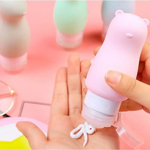 Cute Animal Silicone Travel Bottles Cosmetic Shampoo Lotion Container Tube Squeeze Travel Accessories Refillable Bottle Storage