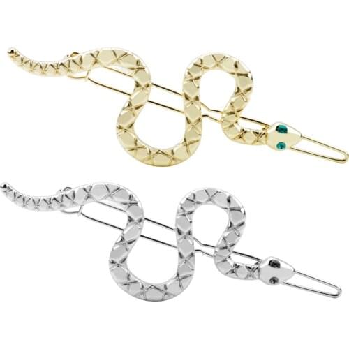 Fashion Woman Hair Accessories Snake Hair Clip Pin Metal Geometric Alloy Hairband Square Hairgrip Barrette Girls Holder