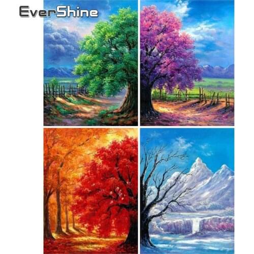 EverShine Diamond Embroidery Season Mosaic Kits Rhinestones Art Diamond Painting Tree Cross Stitch Landscape Handmade Hobby Gift