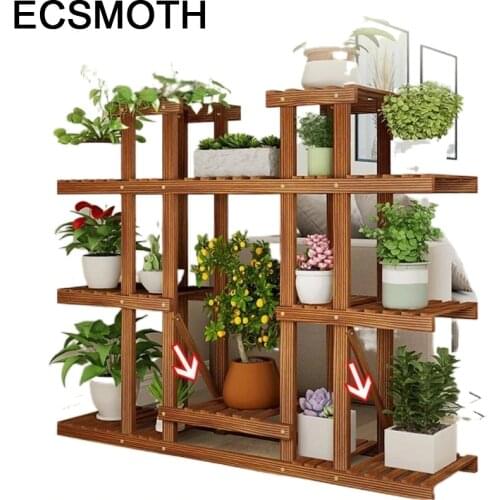 Estante Mueble Para Soporte Plantas Interior Wooden Shelves For Plant Rack Dekoration Stojak Na Kwiaty Outdoor Flower Stand