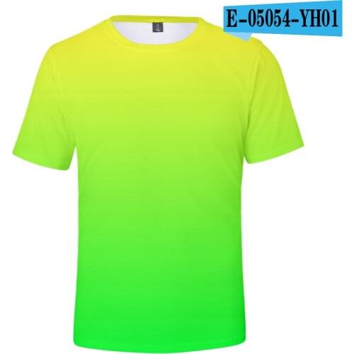 Neon T-Shirt Men/Women Summer green T shirt Boy/Girl Solid Colour Tops Rainbow Streetwear Tee Colourful 3D Printed Kids shirt