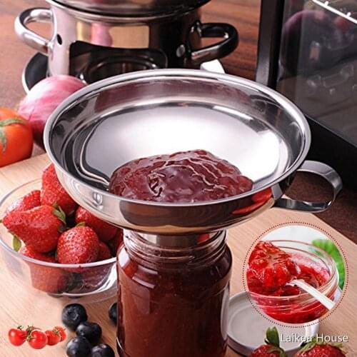 Stainless Steel Wide Mouth Canned Food Funnel Leaky Canned Food Funnel Filter Food Kimchi Jam Funnel Kitchen Gadgets Cook Tools