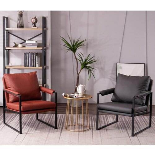 Single chair balcony sofa chair iron Internet cafe hotel bedroom single chair light luxury industrial style living room leisure