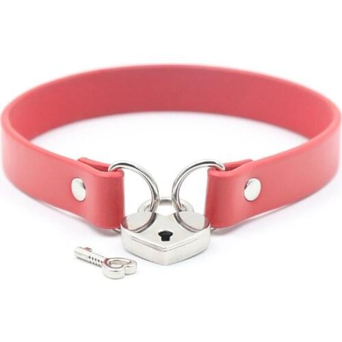 Neck Bondage Lock Leather Slave Collar Adult Games BDSM Fetish Restraints Sex Toys For Couples Erotic Collars Sex tool Women