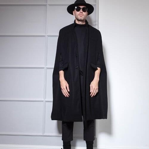 Coat mens long over-the-knee Europe and the United States simple Japanese Retro World War II warlord loose tide Brand Cape